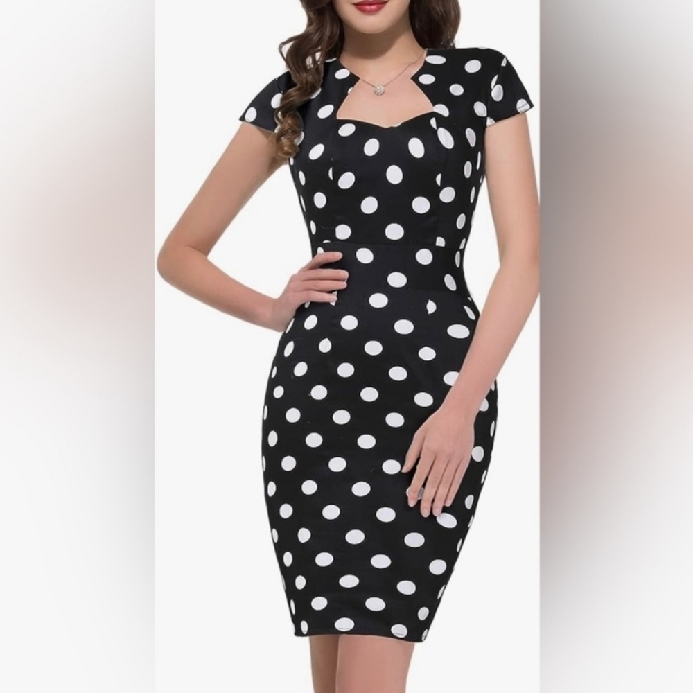 GRACE KARIN Vintage Cocktail Dress Cap Sleeve 1950s Retro Pencil Dress